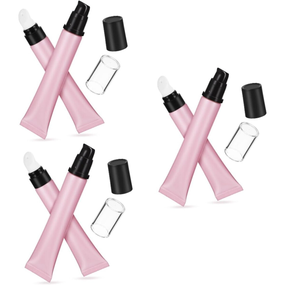 Hkhbjs 6Pcs Refillable Lip Gloss Tubes Empty Makeup Sample Tubes Travel Lip Glazes Container Portable