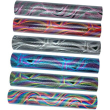 Glitter hitteoverdracht vinylvellen, 6 stuks, 30x25 cm, permanent zelfklevend holografisch vinyl