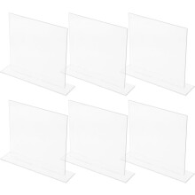 6 Acryl-Namensschilder, quadratisch, schlicht und elegant, praktische Tischnummern