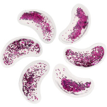 Lot de 6 patchs contour des yeux en gel en forme de U, à paillettes rafraîchissantes, réutilisables pour réduire les poches et les cernes.