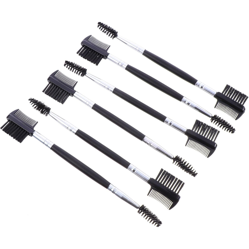 Hkhbjs Black 6Pcs Dual Head Eyebrow Comb Eyelash Brush Eyebrow Shaper For Makeup Application Eyelash Curler Tool For Daily Use