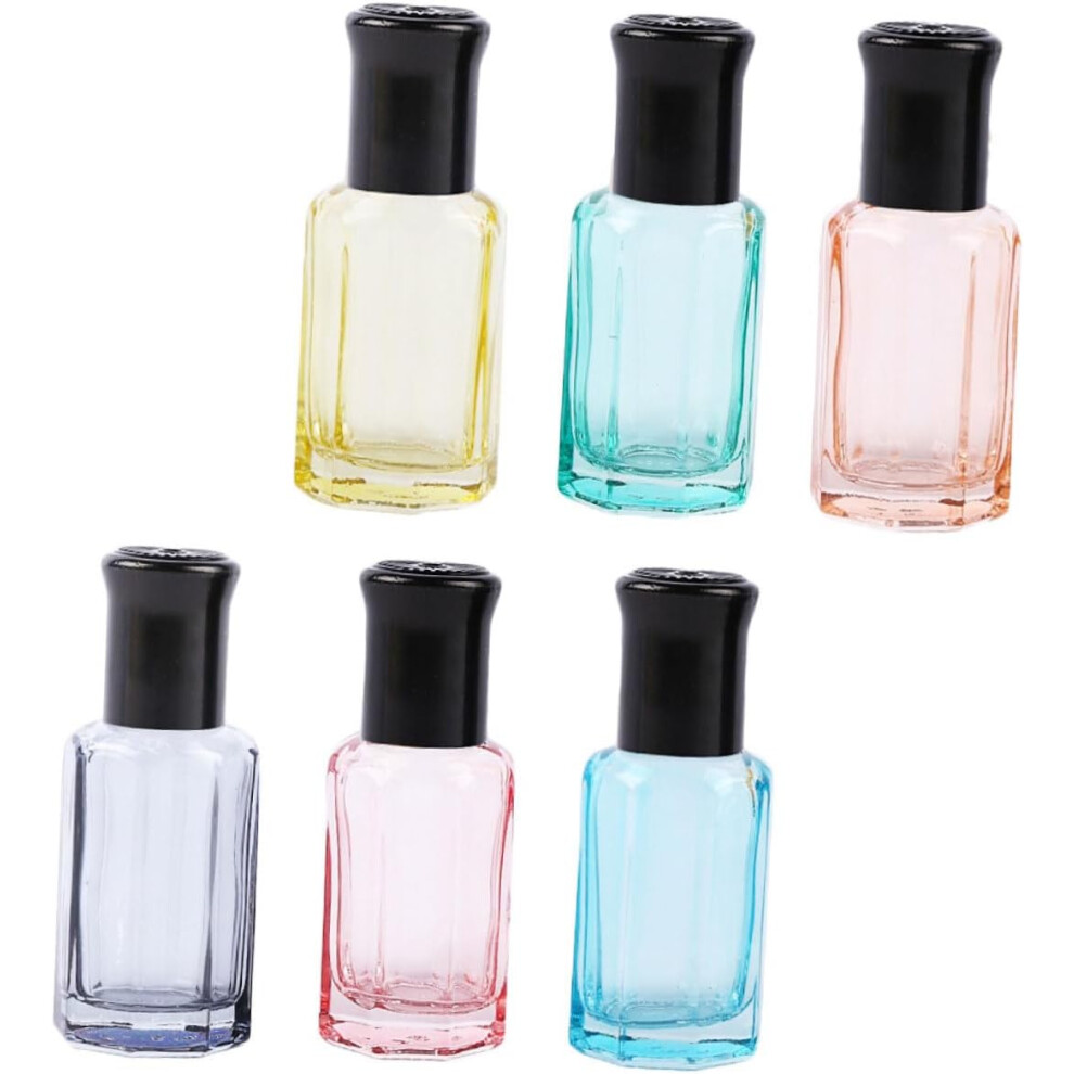 Hkhbjs 6Pcs Glass Essential Oil Roller Bottle Travel Cosmetic Dispenser For Perfume Bottles Subpackaging In Random Colors
