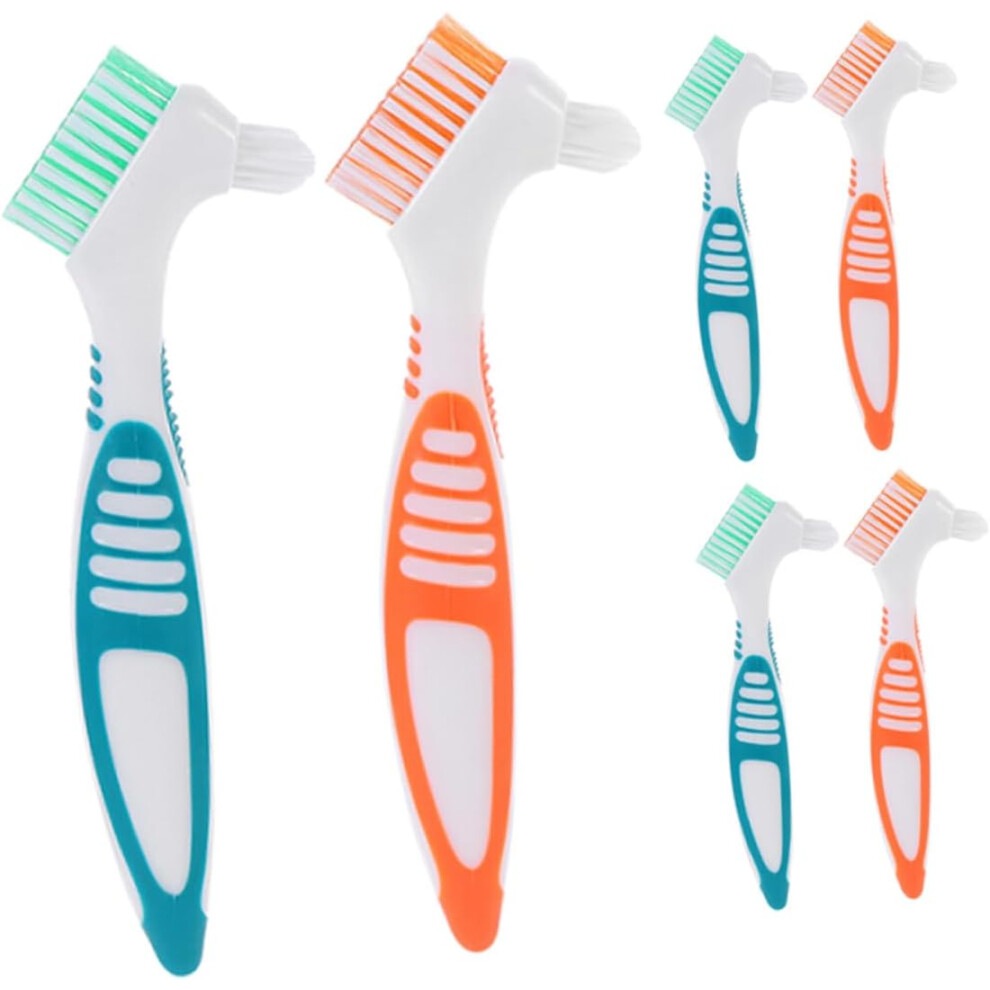 Hkhbjs 6Pcs Denture Cleaning Brush Ergonomic Handle For Travel And Oral Dental Hygiene Care