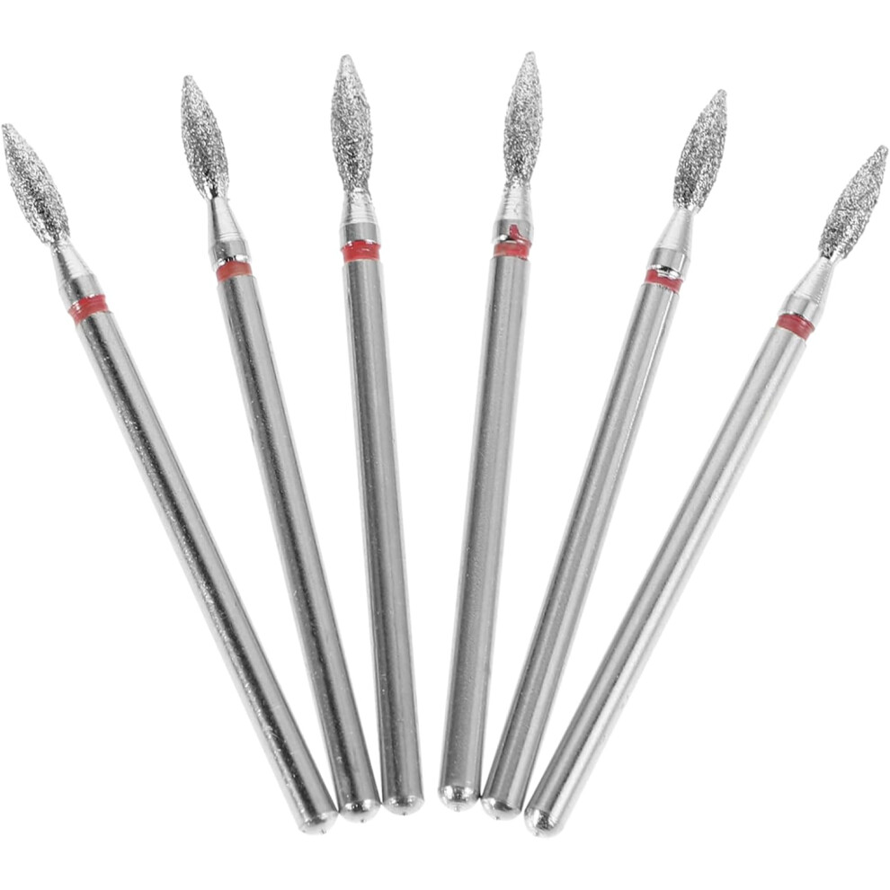 Hkhbjs 6Pcs Nail Drill Bits Cuticle Grinding Set With Steel Ball Bits Professional Manicure Tool