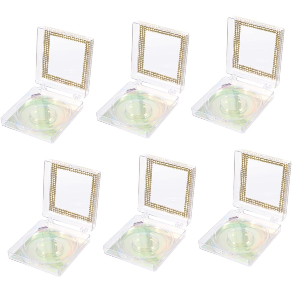 Hkhbjs 6Pcs Glitter Eyelash Box Plastic False Eyelash Case Lash Tray Holder For Makeup Storage Packaging Box