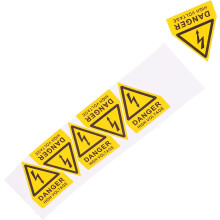 6pcs Adhesive Hazard Signs for Electrical Shocks High Voltage Safety Warning Labels Caution Sign