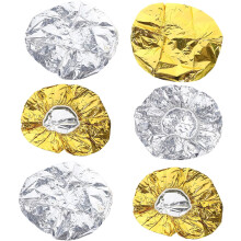 6 stuks professionele hitte-isolerende kappersmutsen van aluminiumfolie voor het verven van haar in de salon, 3 goudkleurig en 3 zilverkleurig