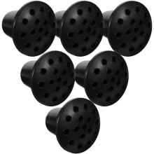 Juego de 6 jarrones conmemorativos de plástico negro con 16 orificios para flores de loto, soportes decorativos para flores de cementerio.