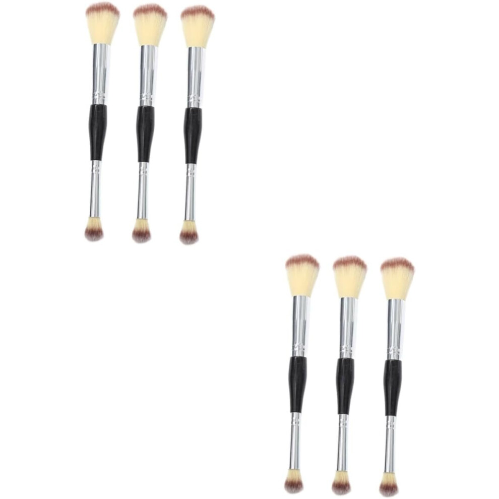 Hkhbjs Black 6Pcs Double Ended Cosmetics Brush Makeup Blush Brush Eye Shadow Professional Dual Ended Foundation