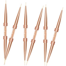 6 buc Nail Art Liner Pen Pen cu două capete Rose Gold Nail Drawing Tools pentru manichiură la domiciliu Salon