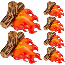 6er-Set aufblasbare Lagerfeuer-Imitationen, schnell aufzubauen, realistische Flammensimulation, sichere Partydekoration für drinnen und draußen