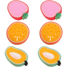 6 Stück fruchtförmige Spülschwämme für die Küchenreinigung, ergonomische und waschbare Scheuerschwämme