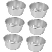 6 moules à tartelettes aux œufs, 8,9 x 8,9 x 6,4 cm, en alliage d'aluminium antiadhésif.