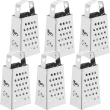 6-teiliges Mini-Käsereibe- und Gemüseschneider-Set aus Edelstahl, vierseitig, im praktischen Box-Design