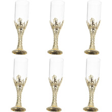 6 goldene Kelchbecher aus robustem PP- und PS-Material im eleganten Vintage-Mittelalterstil
