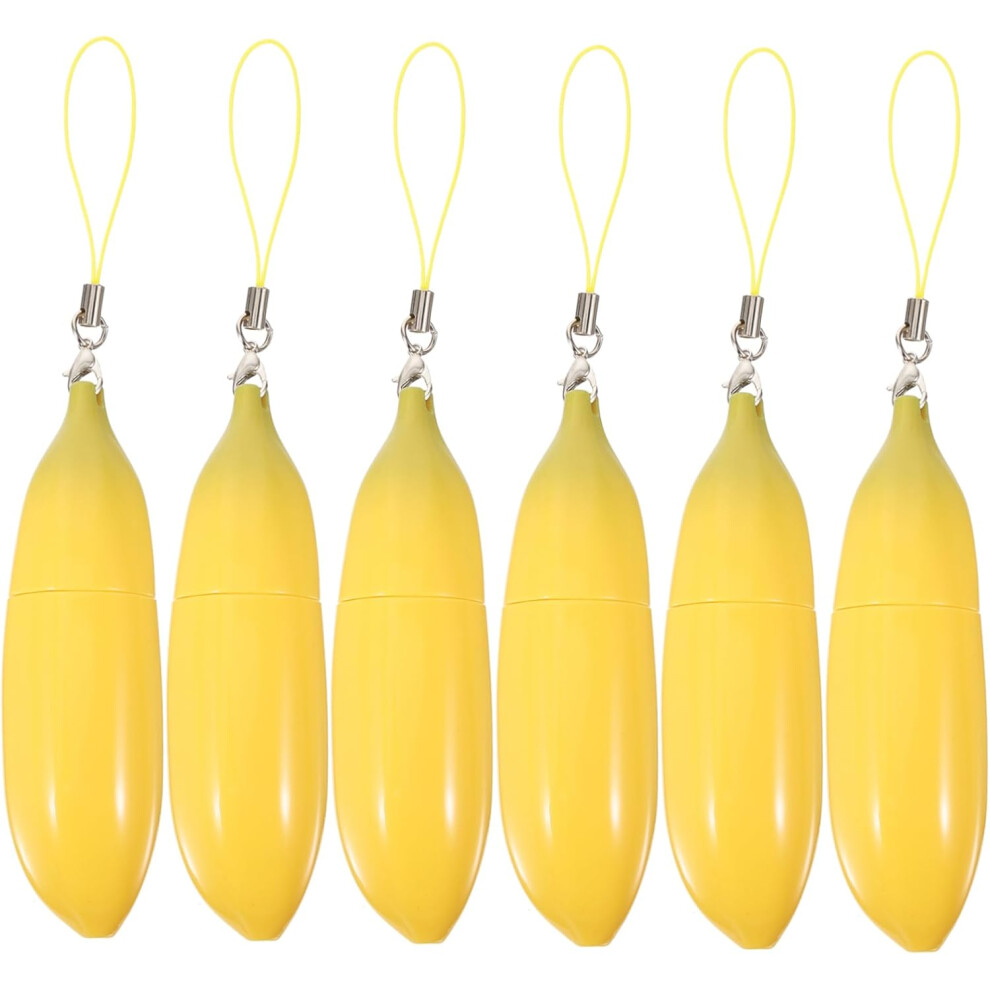 Hkhbjs 6Pcs Banana Shape Lip Gloss Containers Refillable Lip Balm Bottles Cute Cosmetic Tubes