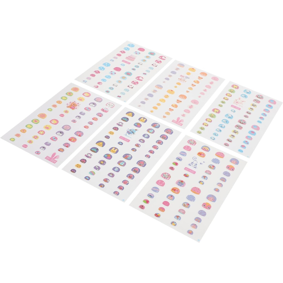 Hkhbjs 6Pcs Diy Self-Adhesive Cartoon Nail Stickers Fake Nails For Boy Girl Boys And Girls Manicures Easy To Apply Assorted Style