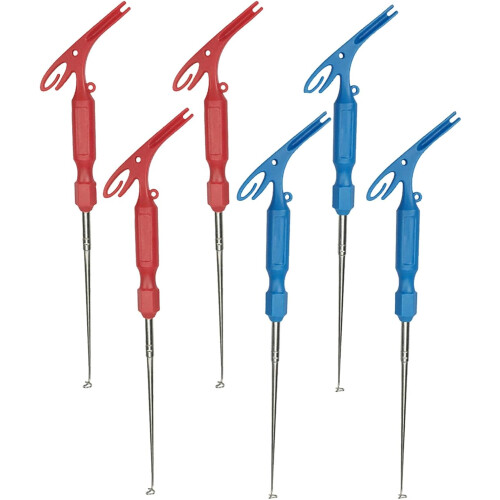 6pcs Fish Hook Remover Set with Quick-Release Extractor and Fishing Line Knotting Tools