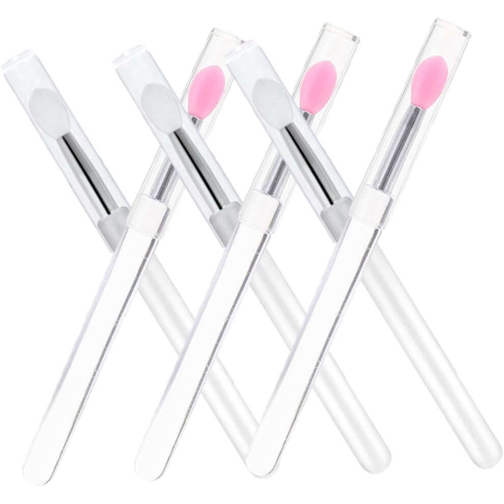 Hkhbjs 6Pcs Portable Silicone Lip Brushes Lids Dustproof Applicators For Lip Makeup Soft Tip