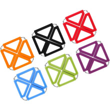 6-teiliges Set Edelstahl-Silikon-Topfuntersetzer, faltbar, quadratisch, rutschfest, hitzebeständig, Tischunterlage, Schüssel