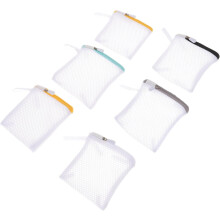 Lot de 6 mini sacs à linge en filet pliables, fermeture éclair épaisse, matériau en filet empêchant le lavage.