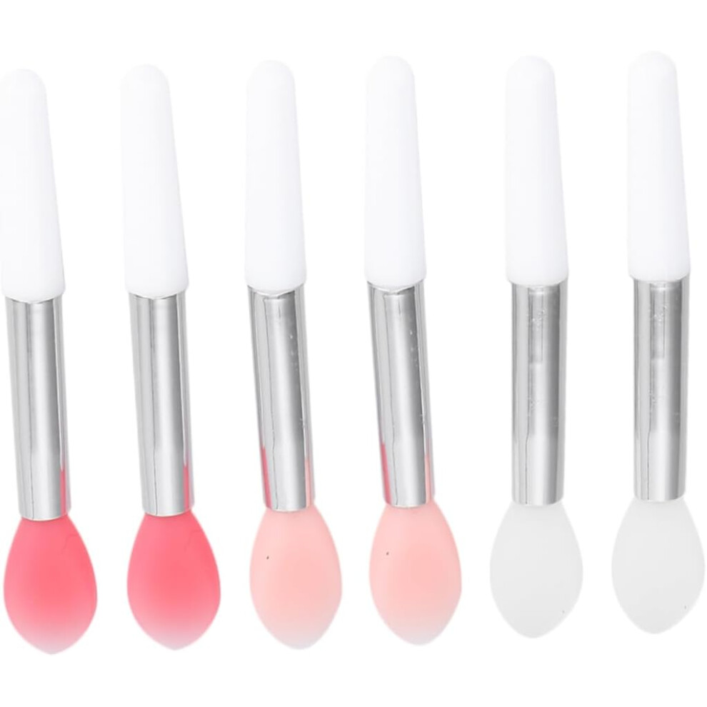 Hkhbjs 6Pcs Silicone Lip Brush For Lip Make Up Brush Portable Lipstick Applicator In Translucent And Makeup Tool Kit