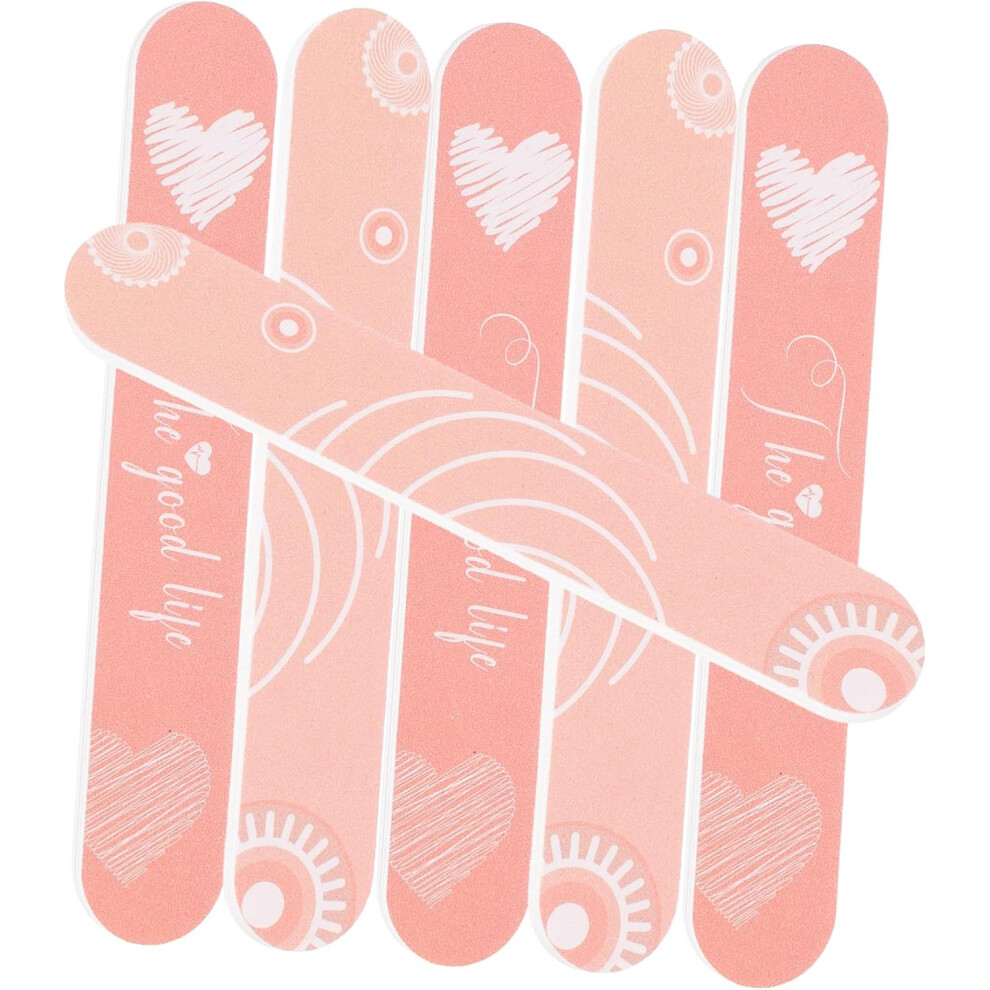 Hkhbjs Pink 6Pcs Double Sided Portable Nail Files Small Fingernail Files For Natural Nails Manicure Tools For Women Travel Supplies