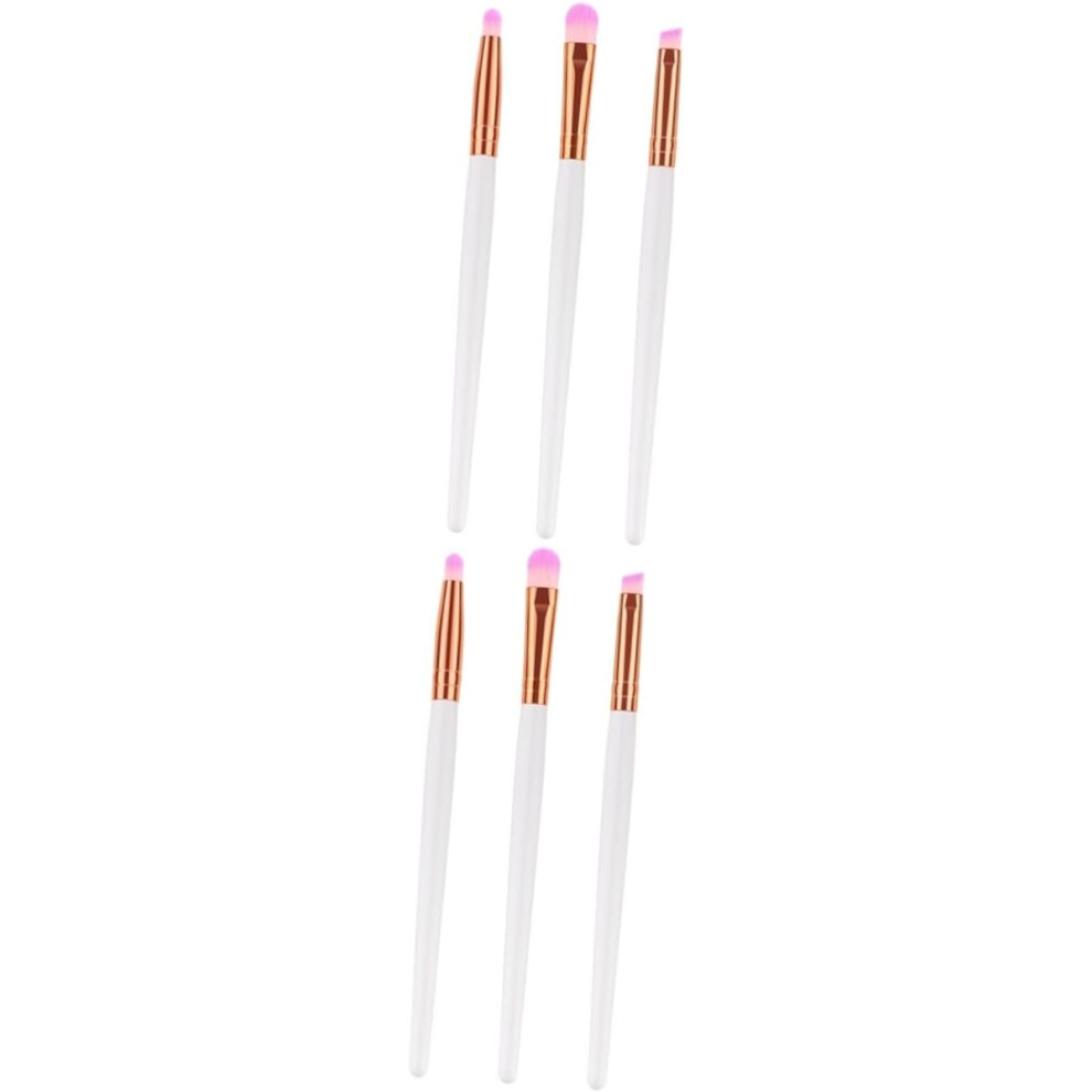 Hkhbjs 6Pcs Wooden Handle Nylon Bristles Makeup Brush For Woman Professional Cosmetics Powder Blush