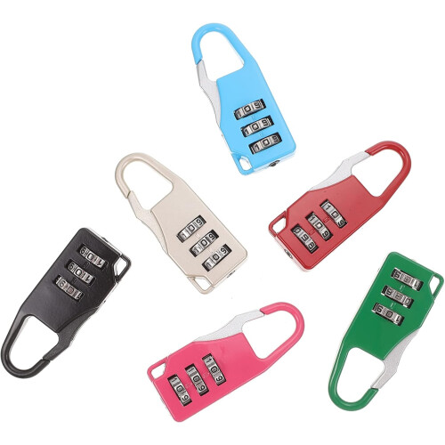 6pcs Small 3-Digit Password Padlock Set for Suitcase Luggage Backpack Baggage Toolbox