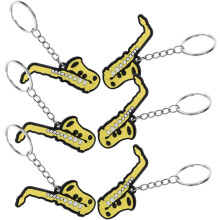 6-teiliges Saxophon-Schlüsselanhänger-Set, Schlüsselanhänger mit Musikinstrumenten-Anhänger, dekorative Taschenanhänger