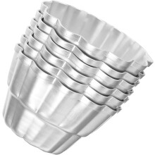 Moules à pudding faciles à nettoyer, revêtement antiadhésif, alliage d'aluminium, lot de 6, argentés, pour la pâtisserie.