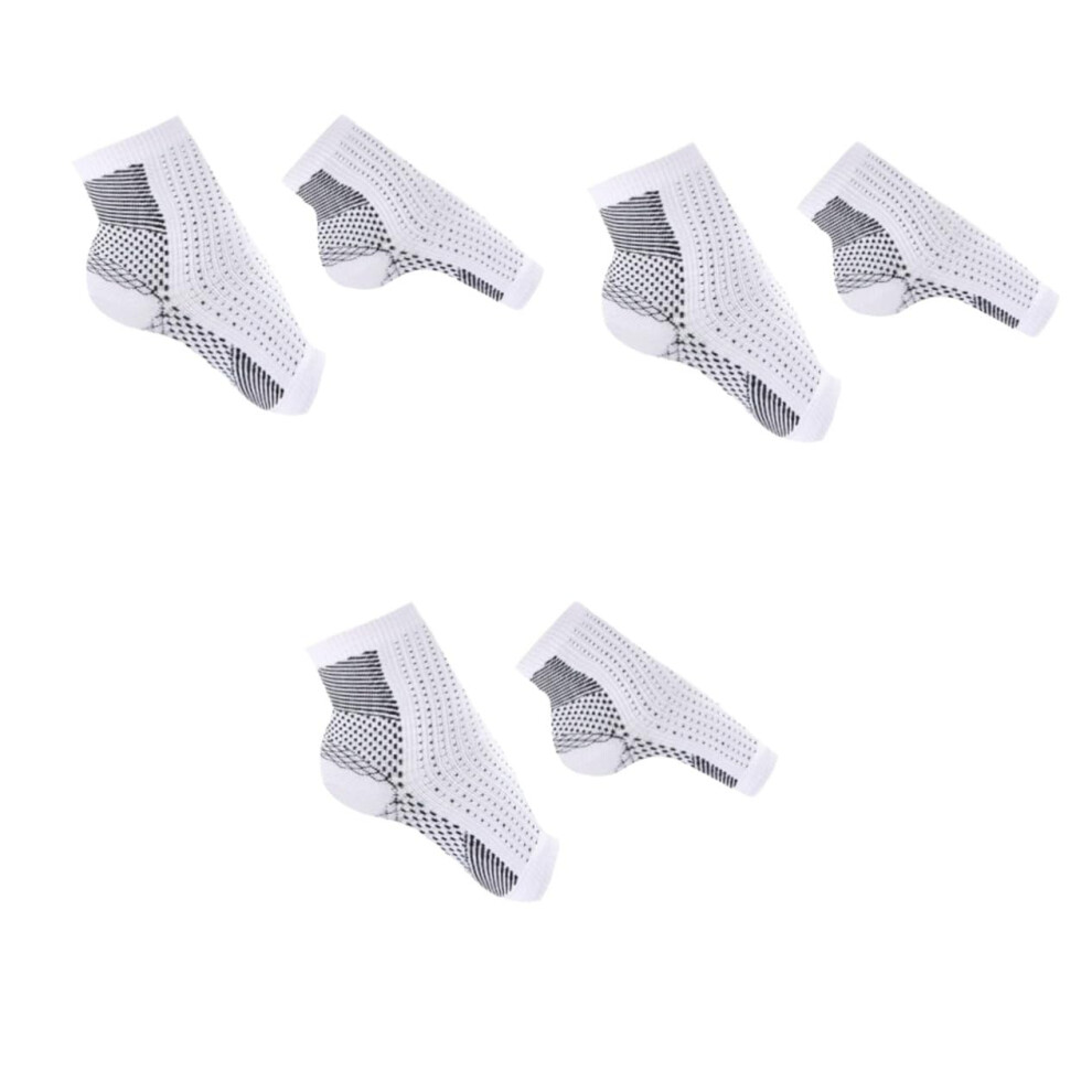 Hkhbjs 6Pairs Compression Socks For Women Work Socks Crew Sports Elastic Ankle Support Black