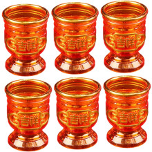 6er-Set dekorative Opferschalen für Tempel und Zen-Räume, halbtransparente Anbetungsschalen