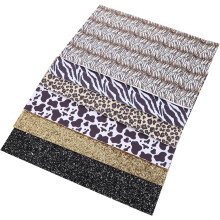Folhas de couro Faux Pu de padrão animal 20x33cm 6pcs Conjunto para costura DIY e fabricação de artesanato
