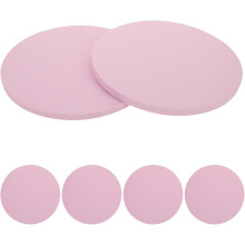 Ensemble de 6 tapis de fitness ronds, coussinets de yoga roses pour genoux avec protections pour poignets et coudes