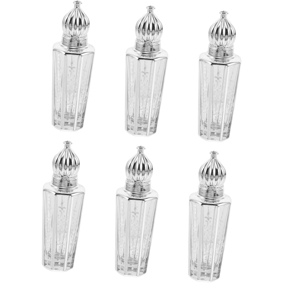 Hkhbjs 6Pcs Perfume Rollerball Bottle Portable Essential Oil Travel Glass Bottle Arabian Style Roller Top Cap For Aromatherapy