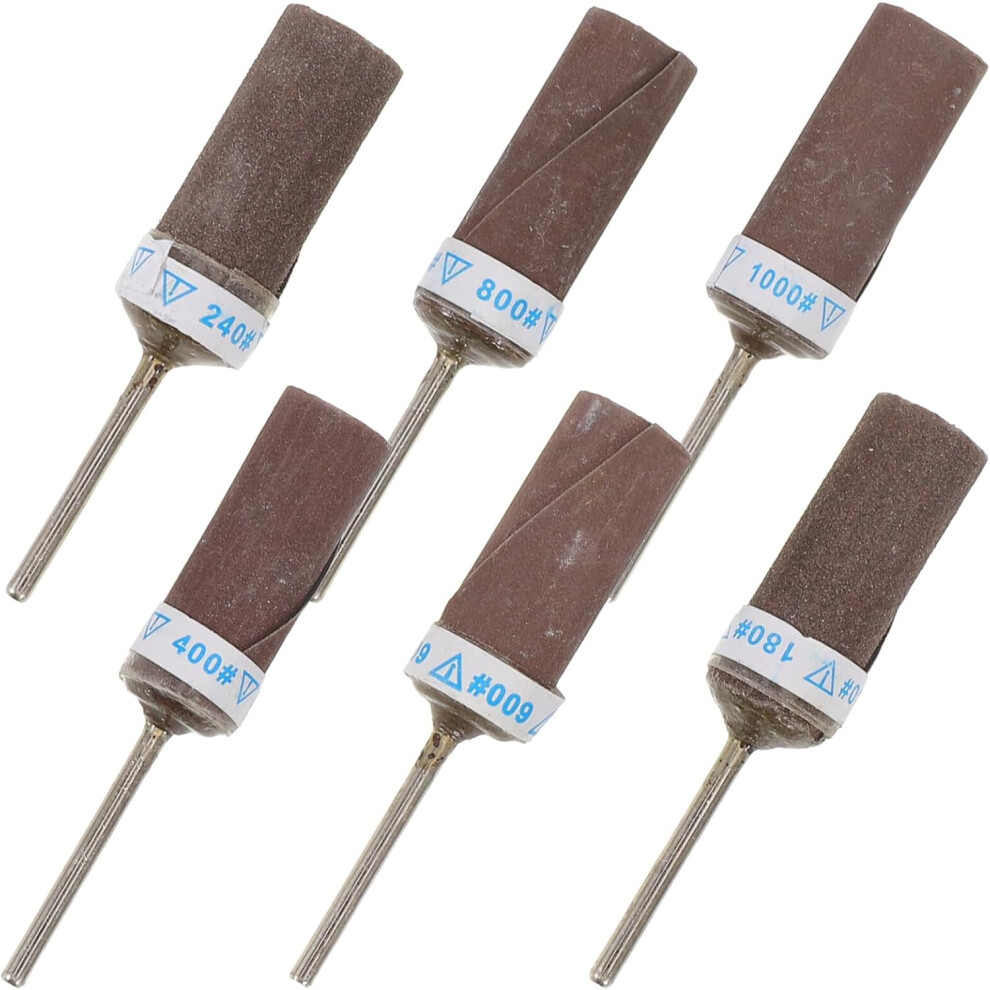 6Pcs Sandpaper Stick Grit Rotary Tool Die Attachments Sanding Wheel For Woodworking Metal Polishing 5455468312960
