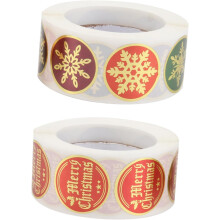 6 Rollen Weihnachtsetikettenaufkleber für Verpackungsdekoration mit Scrapbook-Aufklebern und Etiketten