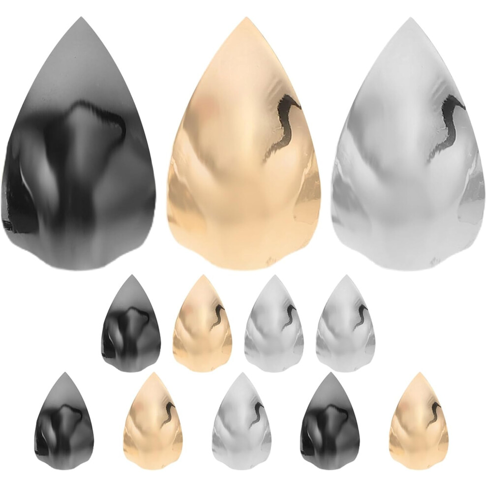 Hkhbjs 6 Pairs High Heel Tip Protectors Metal Shoe Caps For Pointed Heels In Gold Silver And Black