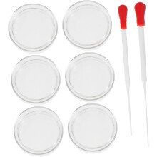 6-teiliges Set aus Kulturschalen, Glastransferpipetten, sterilisierbar, nicht belüftet, Laborausrüstung