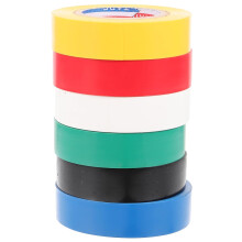 6 Rollen breites, elektrisches Isolierband aus PVC-Material, Klebeband für Kabelbäume und elektrische Geräte