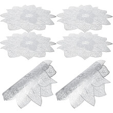 6 Stück hitzebeständige Tischsets in Blumenform aus PVC