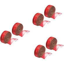 6 Rollen bedrucktes Weihnachtsband, rotes Verpackungsseil, Geschenkband für Weihnachten zum Einpacken und Dekorieren