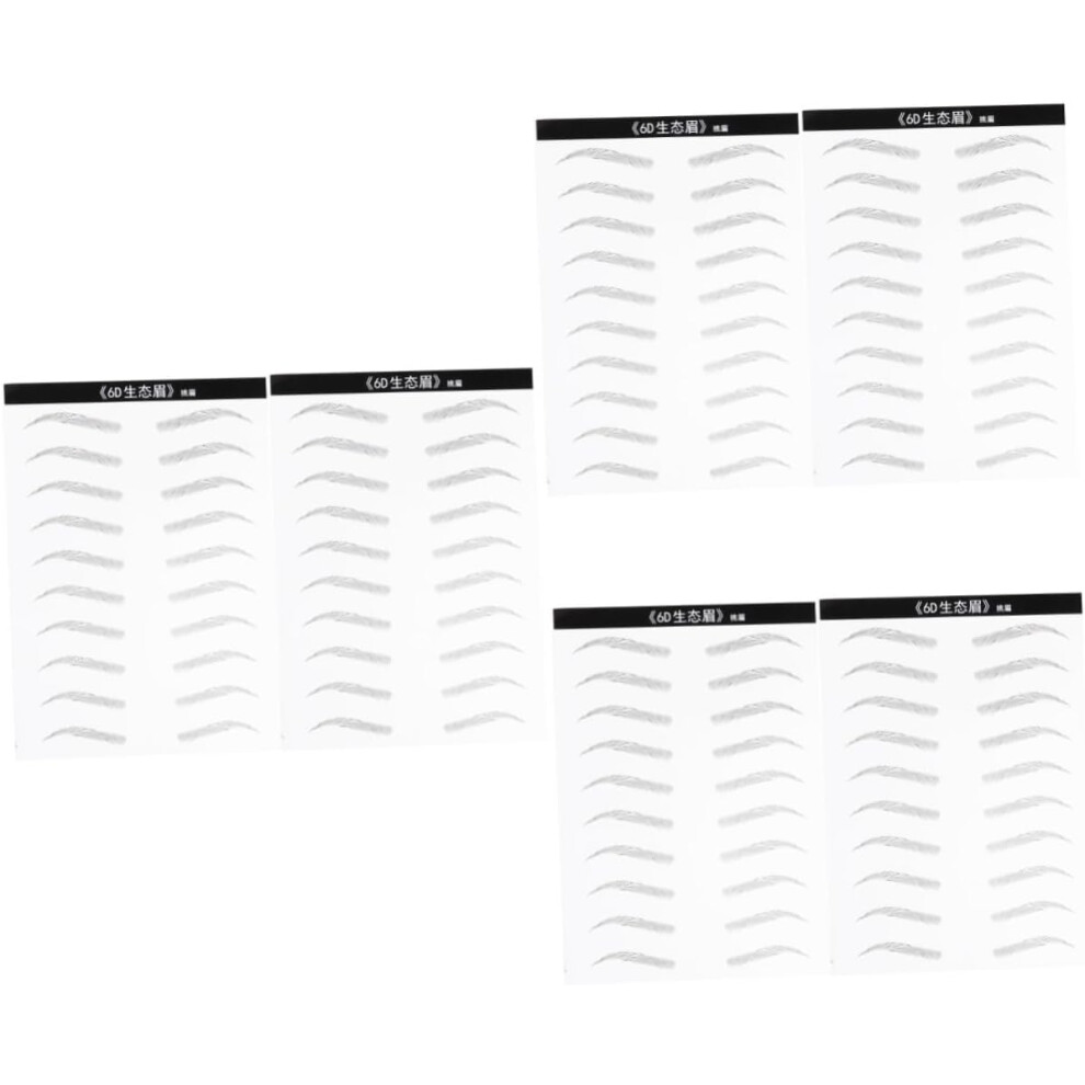 Hkhbjs 6Sheets Artificial Eyebrow Patch Eyebrow Sticker Kit Realistic Hair Simulation Easy To Apply