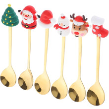 Kit de 6 cuillères à mélanger pour gâteau et dessert de Noël, pour garçons et filles.