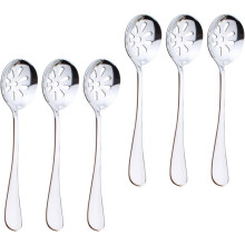 6-teiliges Servierbesteck aus Edelstahl mit Schlitzen und schlichtem Design
