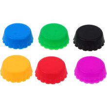 6 Silikon-Weinstopper, Flaschenverschlüsse, schlichte Form, luftdichter Verschluss, kreativer Stil für Bars und Partys, Farbe