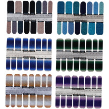 6 st gradient nageldekaler nagelfil för kvinnor snygga klistermärken för enkel gör-det-själv för fester och speciella evenemang blandade stilar