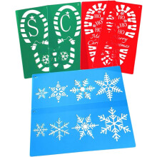 6 stencil per impronte di scarpe natalizie, stencil per pittura a vuoto natalizia