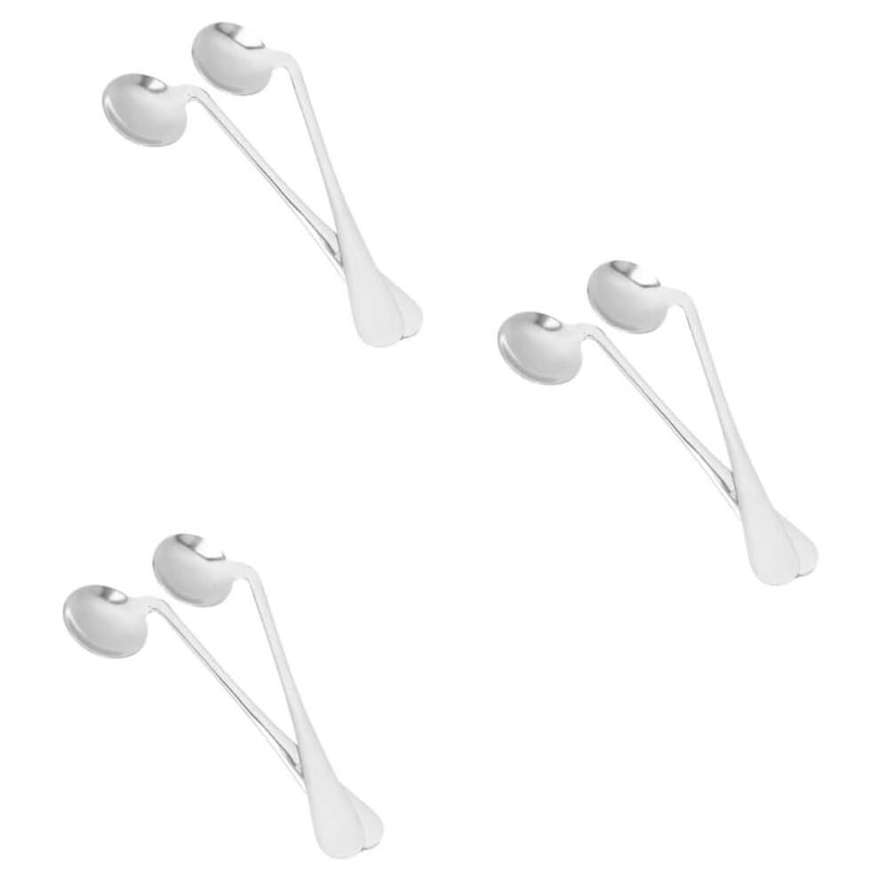 Hkhbjs 6Pcs Convenient Elderly Utensils Portable Adaptive Spoon Ergonomic Design Compact Stainless Steel Tableware